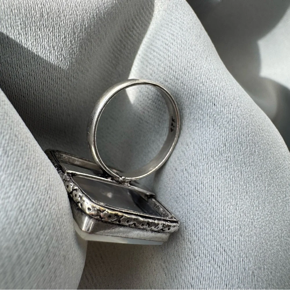 Dendritic Agate silver ring - Picture 3 of 3